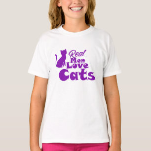 T-shirt Les vrais hommes aiment les chats – Cadeaux pour l