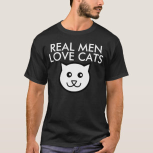 T-shirt Les vrais hommes aiment les chats, les gars t-shir
