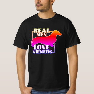 T-shirt Les vrais hommes aiment les Wieners 1