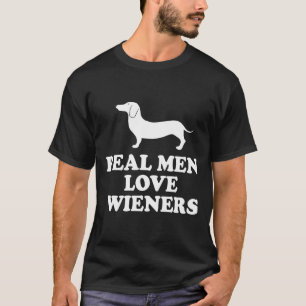 T-shirt Les vrais hommes aiment Wiener Dachshund