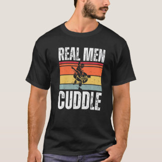 T-shirt Les vrais hommes câlinent Jiu jitsu brésilien