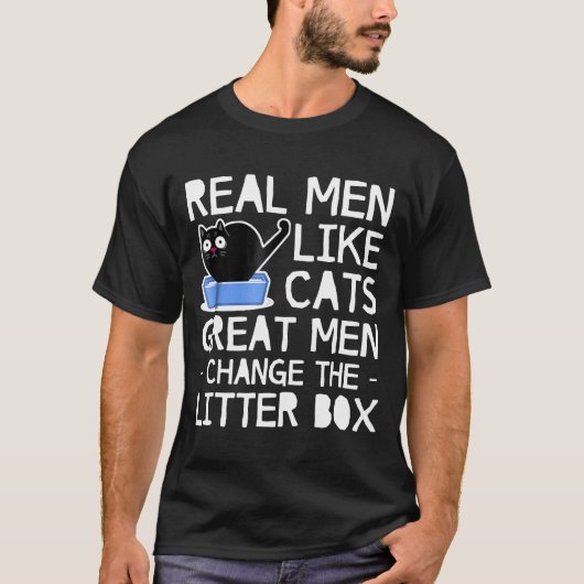 T-shirt Les vrais Hommes Comme Les Chats Les Grands Chats  (Devant)