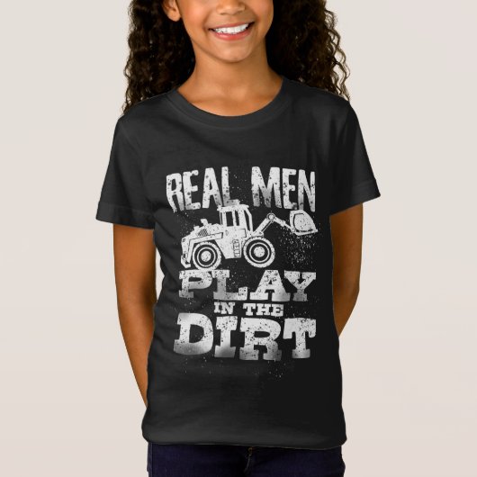 T-Shirt Les vrais Hommes Jouent Dans Les Mignons Travaille (Devant)