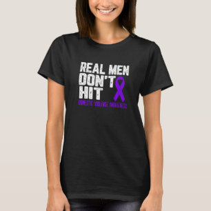 T-shirt Les vrais hommes ne frappent pas Ruban violet de s