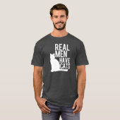 T-shirt Les vrais hommes ont des chats amusants (Devant entier)