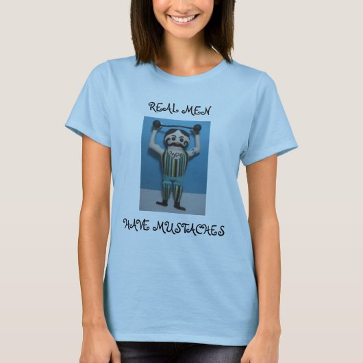 T-SHIRT LES VRAIS HOMMES ONT DES MOUSTACHES (Devant)