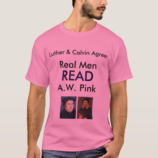 T-shirt Les vrais hommes ONT LU A.W. Pink (Devant)