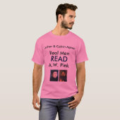 T-shirt Les vrais hommes ONT LU A.W. Pink (Devant entier)