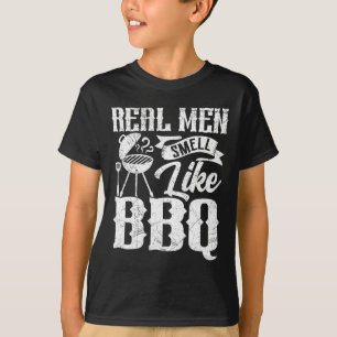 T-shirt Les vrais hommes sentent comme un barbecue Byrbecu