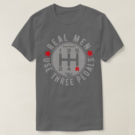 T-shirt Les vrais hommes utilisent trois pédales de transm (Design devant)