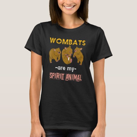 T-shirt Les Wombats sont mon esprit animal mignon animal A (Devant)