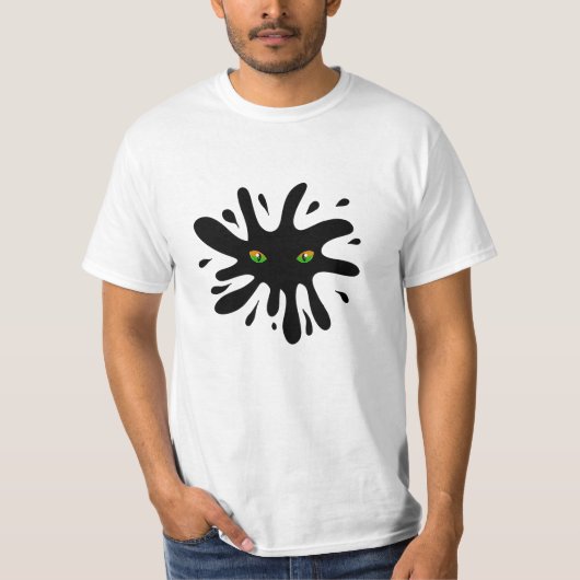 T-shirt Les yeux de chat regardent une Black Blob (Devant)