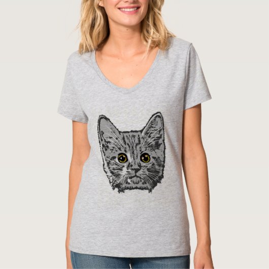 T-shirt Les yeux de Kitty en jaune (Devant)