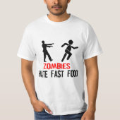 T-SHIRT LES ZOMBIES DÉTESTENT LA NOURRITURE RAPIDE (Devant)