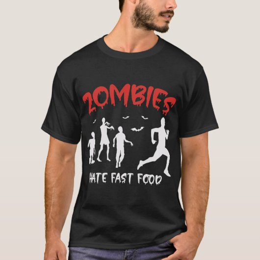 T-shirt Les zombies détestent la restauration rapide Hallo (Devant)