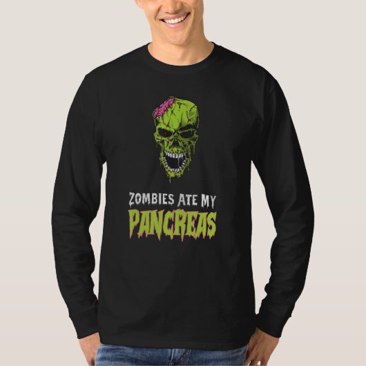 T-shirt Les Zombies Mangent Mes Pancréas T1D Sensibilisati (Devant)