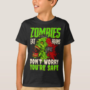 T-shirt Les zombis de Halloween mangent des cerveaux