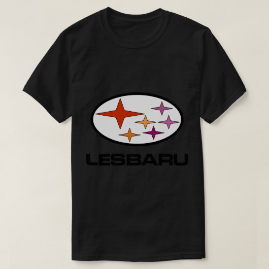 T-shirt Lesbaru - Sticker du logo de voiture lesbienne (Design devant)