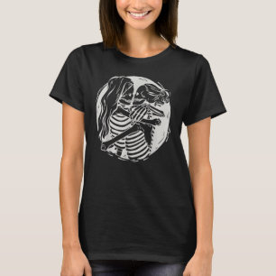 T-shirt Lesbian Couple Lgbtq Pride Skeletons Kissing Valen