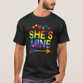 T-shirt Lesbian Couple She's Mine Matching Lgbt Pride (Devant)