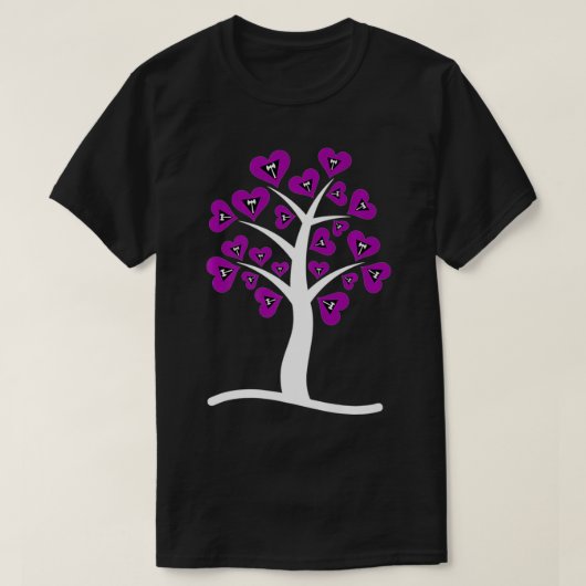 T-shirt Lesbian Heart Tree LGBTQ mignon Fierté subtile Fla (Design devant)