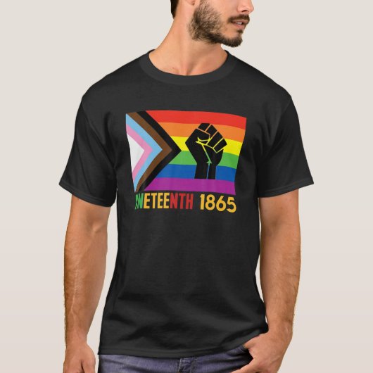 T-shirt Lesbian Junet1865 Gay pride LGBT FLag Black (Devant)