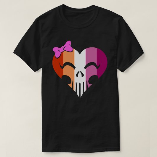 T-shirt Lesbian Pride Skully Unisex (Design devant)