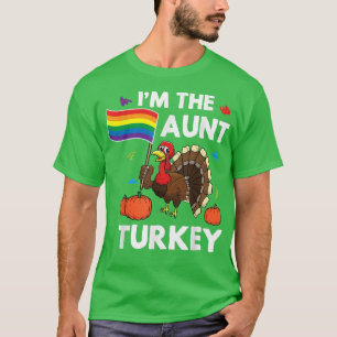 T-shirt Lesbian Thanksgiving Gay Tante Rainbow Pride Drape
