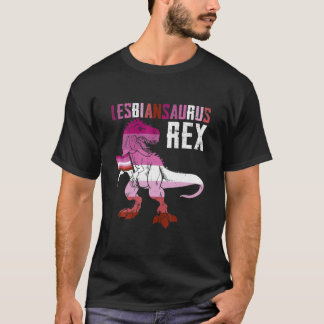 T-shirt Lesbiansaurus Rex Dinosaur En Drapeau Lesbien Pour