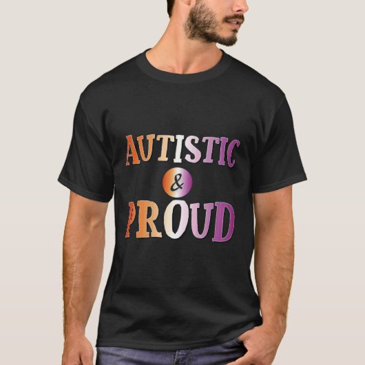 T-shirt Lesbienne Autiste Et Fier (Devant)