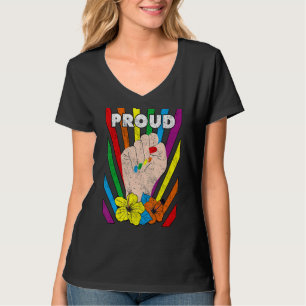 T-shirt Lesbienne Pride Lgbt Fier Poing Gay Bisexuel Femme