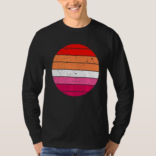 T-shirt Lesbienne Retro Sunset Gay Et Lesbian Pride Lgbt G (Devant)