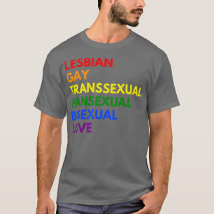 T-shirt lesbienne transsexuelle pansexuel bisexuel amour