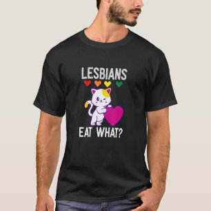 T-shirt Lesbiennes Mangent Ce Que Chat Humour Pun Lgbtq F