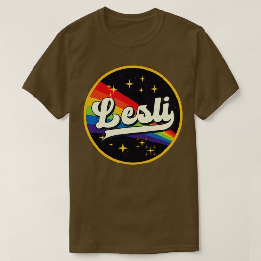 T-shirt Lesli Rainbow Dans L'Espace Style Vintage (Design devant)
