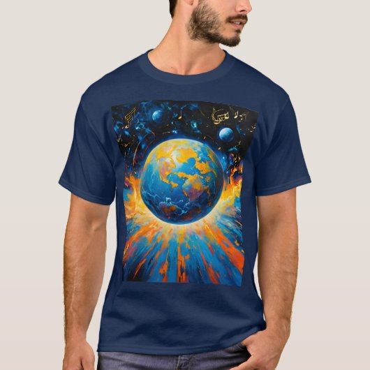T-shirt l'espace déplacé par la musique (Devant)
