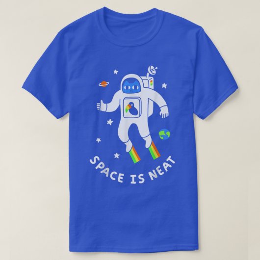 T-shirt L'Espace Est Propre Chat L'Astronaute Spatiale Arc (Design devant)