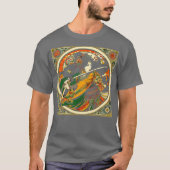 T-shirt L'espadon chinois dans un style Art Nouveau Mucha (Devant)