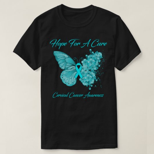 T-shirt L'Espoir Des Papillons Pour Un Cancer Cervical Cur (Design devant)