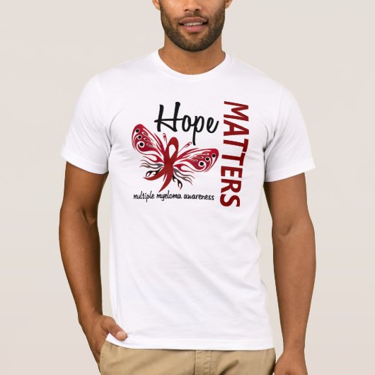 T-shirt L'espoir importe myélome multiple de papillon (Devant)