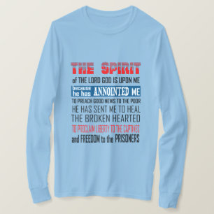 T-shirt L'Esprit Du Seigneur Dieu Est Sur Moi Christian T-