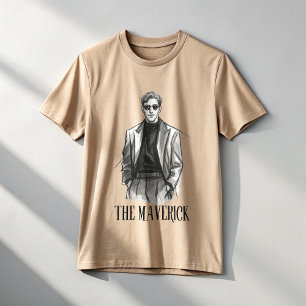 T-shirt L'esquisse stylish des Maverick Minimums en gras