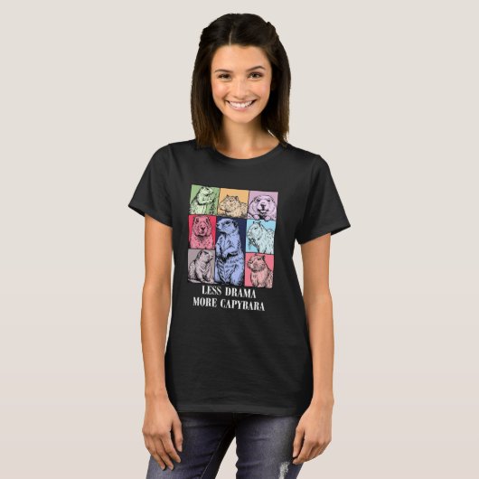 T-shirt Less Drama More Capybara Funny Adorable Capybara M (Devant entier)