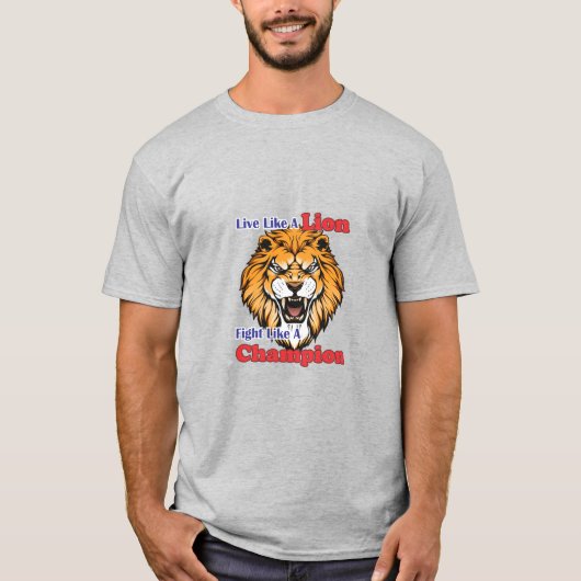 T-shirt L'esthétique audacieuse d'un lion rugissant (Devant)