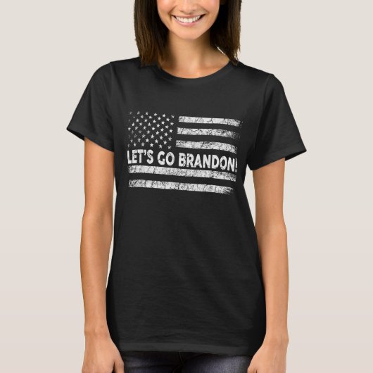 T-shirt Let Branson Brandon Antibiden Black (Devant)