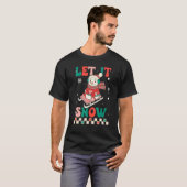 T-shirt Let It Snow Snowman Groovy Retro Christmas Holiday (Devant entier)