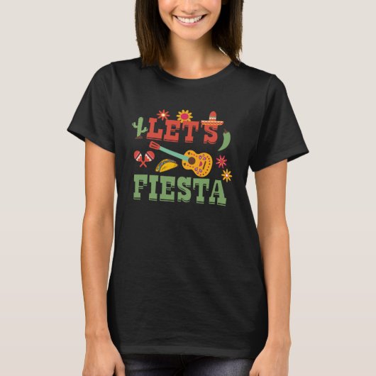 T-shirt Let s Fiesta Cinco de Mayo Party Saying Quote Grap (Devant)