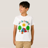 T-shirt Let’s Go Camping Kids Drawing Design (Devant entier)
