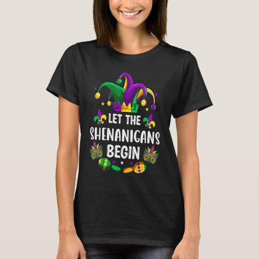 T-shirt Let The Shenanigan Begin Mardi Gras Jester Men Wo (Devant)