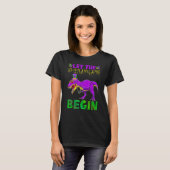 T-shirt Let The Shenanigans Begin Mardi Gras Dinosaur Kids (Devant entier)